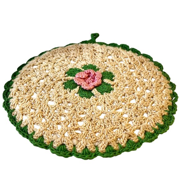 Potholder Hot Pad Hand Crochet Granny Chic Vintage Lot of 3 Small - Picture 4 of 11